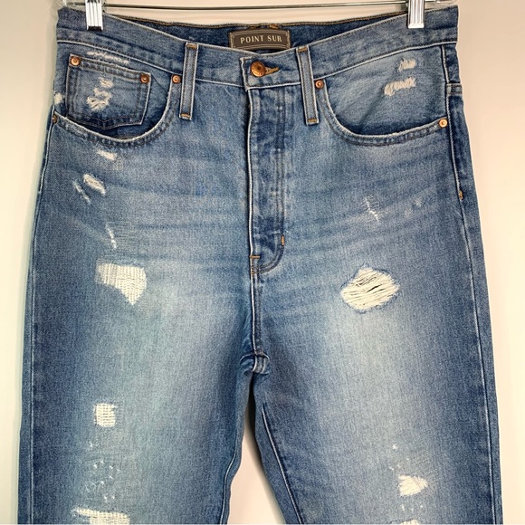 J.Crew Point Sur Slouchy Boyfriend Jeans Size 30 High Rise Button Fly Distressed - Picture 3 of 11